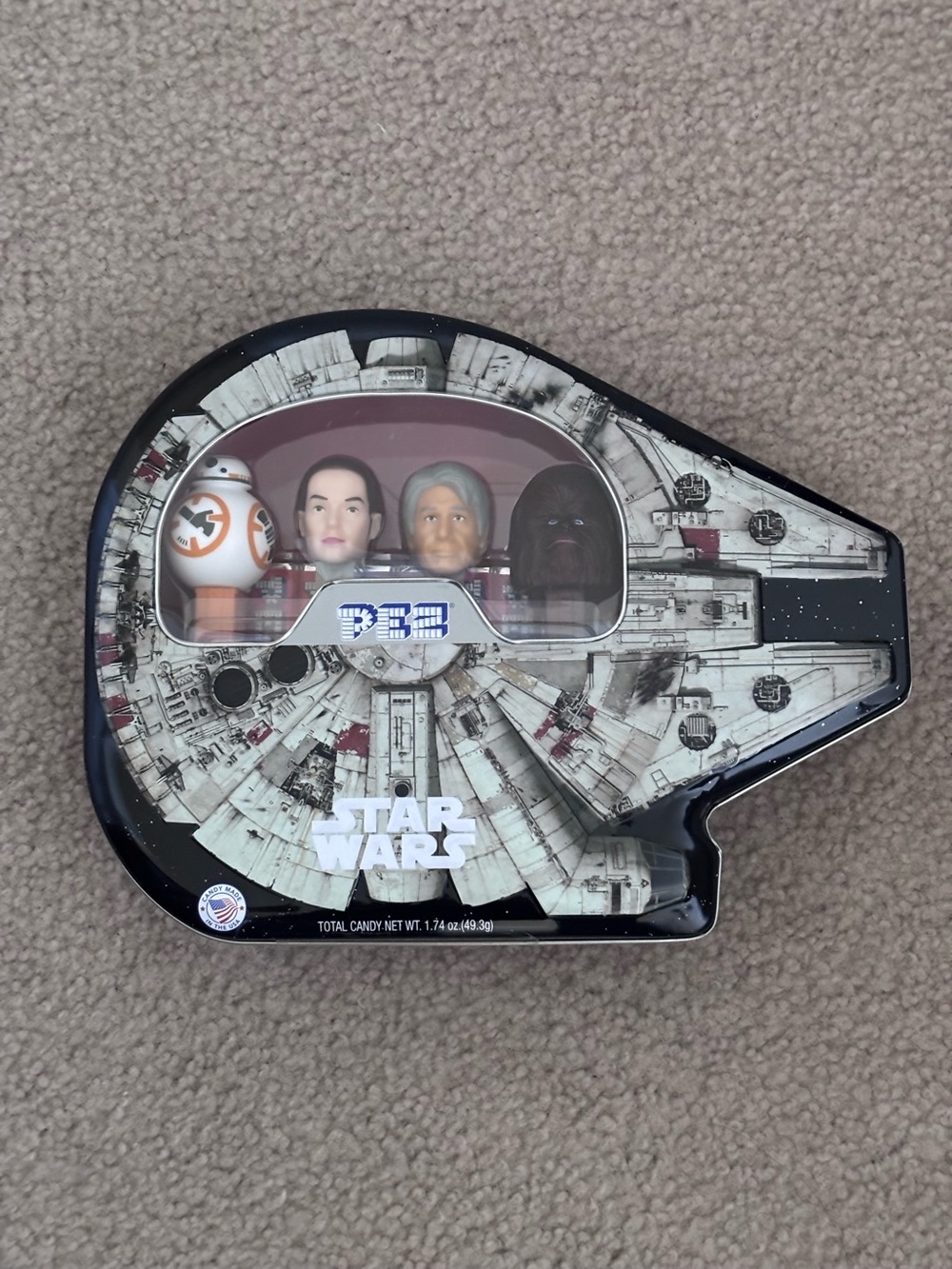 Star Wars Collectible Gift Tin with 4 Character Pez Dispensers